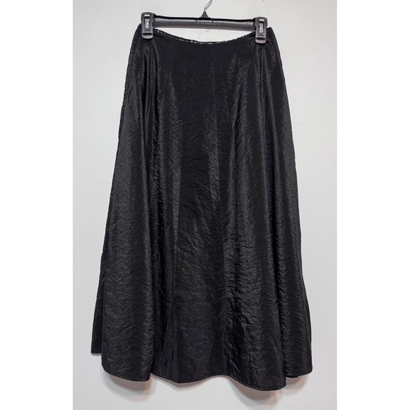 Vtg Y2K Ralph Lauren‎ Black Textured Midi Skirt Size 0 Whimsigoth Fairy Grunge - Picture 5 of 6